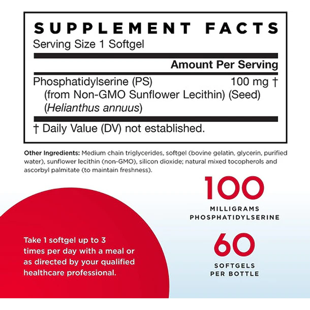 Jarrow Formulas - Fosfatidilserina 100mg 60caps 4