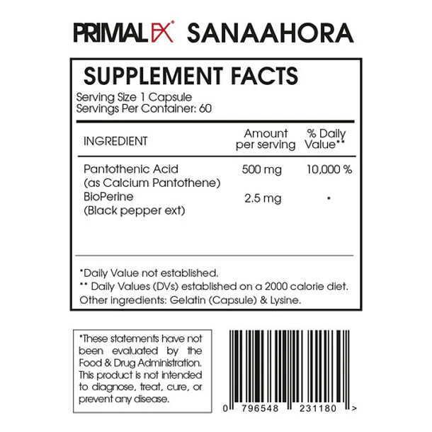 Primal Fx - Vitamina B5 60caps 2
