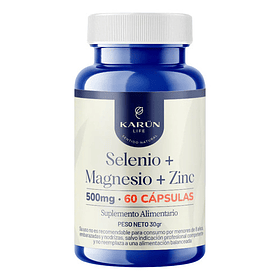 Karun Life - Selenio + Magnesio + Zinc 500 Mg 60 Capsulas N/a Sin Sabor