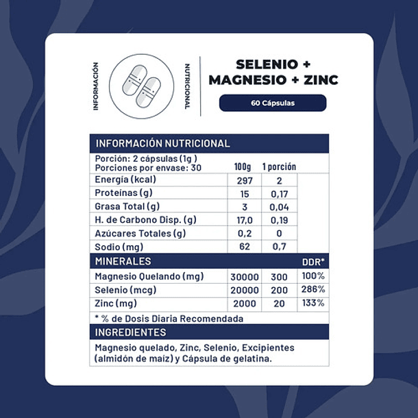Karun Life - Selenio + Magnesio + Zinc 500 Mg 60 Capsulas N/a 2