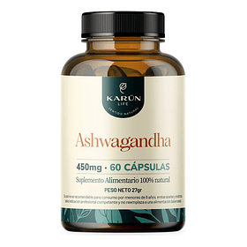 Ashwagandha Karun Life 450 Mg 60 Cápsulas Karun Life Sin Sabor