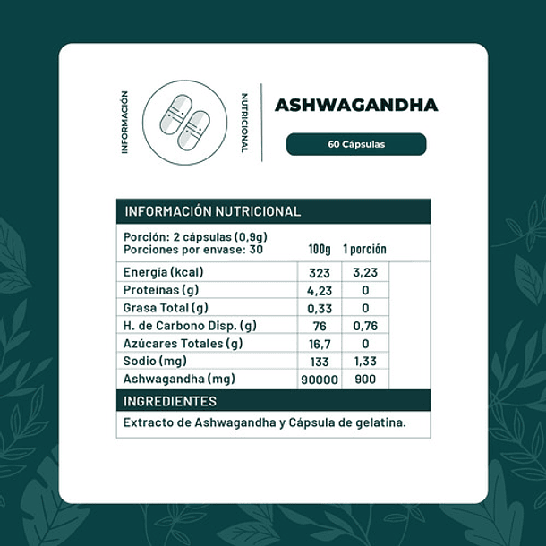 Ashwagandha Karun Life 450 Mg 60 Cápsulas Karun Life Sin Sabor 2