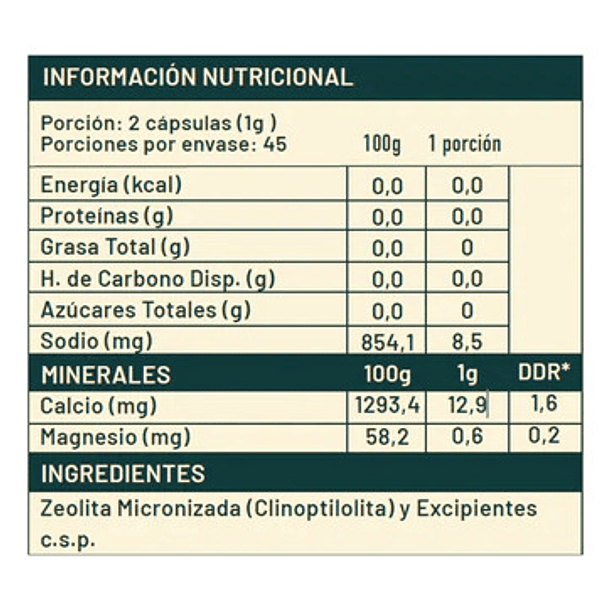 Karun Life - Zeolita Micronizada Clinoptilolita 500mg 90 Cap N/a 2