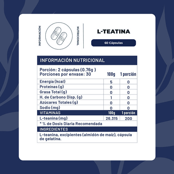 L- Teanina 60 Cápsulas Karun Life Sin Sabor 2