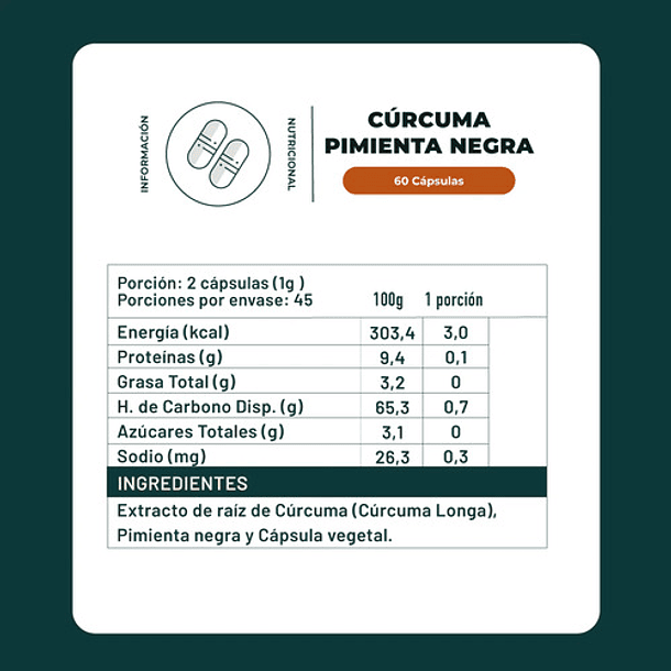 Karun Life - Curcuma + Pimienta 60 Cápsulas 500 Mg N/a 2