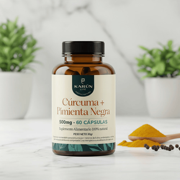 Karun Life - Curcuma + Pimienta 60 Cápsulas 500 Mg N/a 3