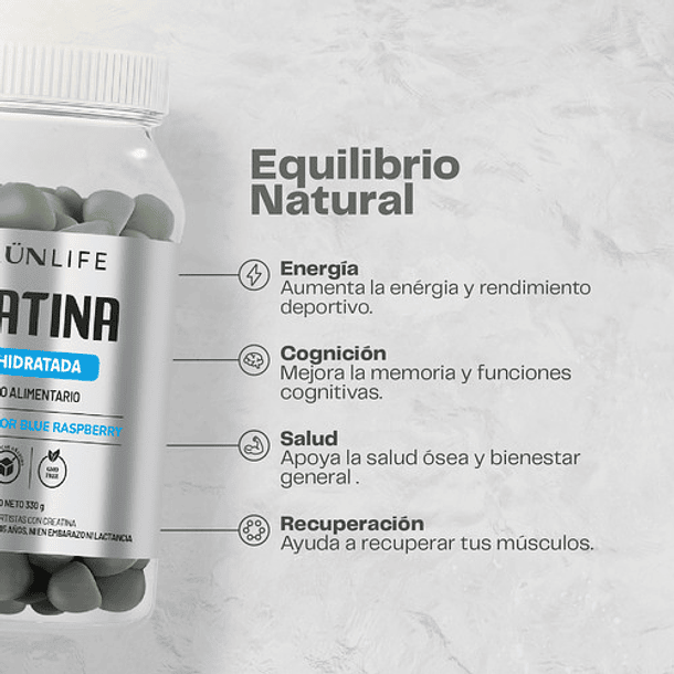 Karun Life - Creatina Monohidratada 330g 150 Gomitas Arándano 4