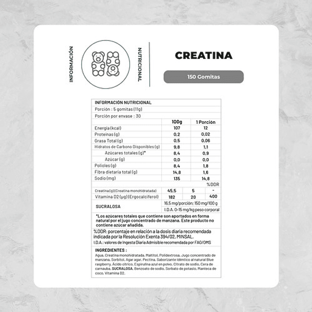 Creatina Monohidratada 150 Gomitas Premium Karun Life Arándano 3