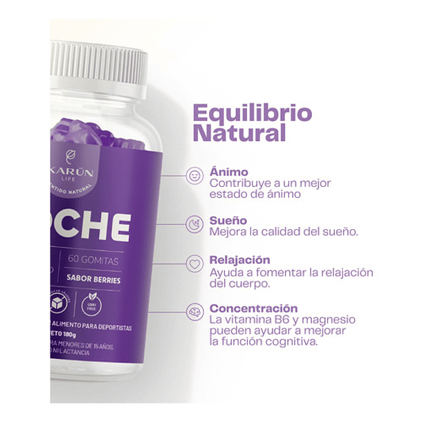 Gomitas Dreams Magnesio L-triptófano Vit B6 60 Un Karun Life Frutos Rojos 4