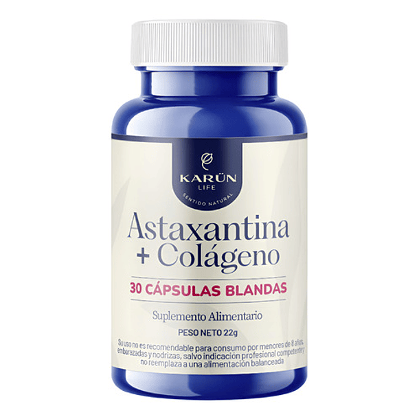 Astaxantina + Colágeno Hidrolizado Karun Life 30 Cápsulas Premium Sin Sabor 8