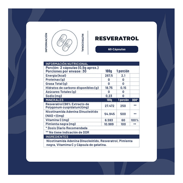 Karun Life - Resveratrol Nad+ 910mg 60 Cápsulas N/a 2
