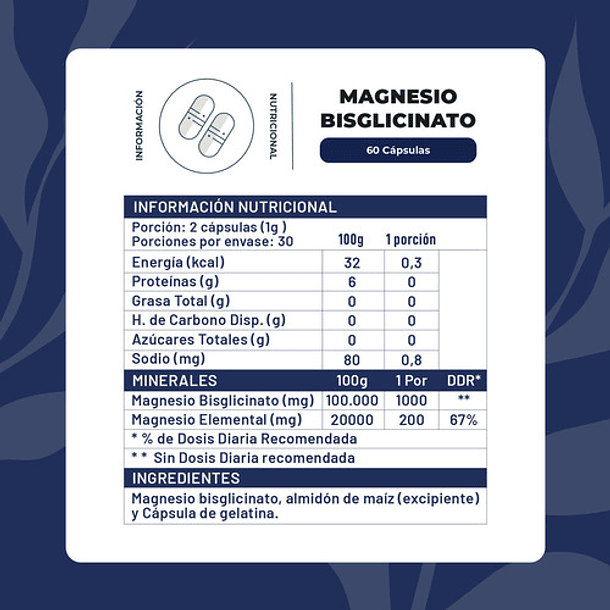 Magnesio Bisglicinato 60 Capsulas Dormir Karun Life Sin Sabor 2