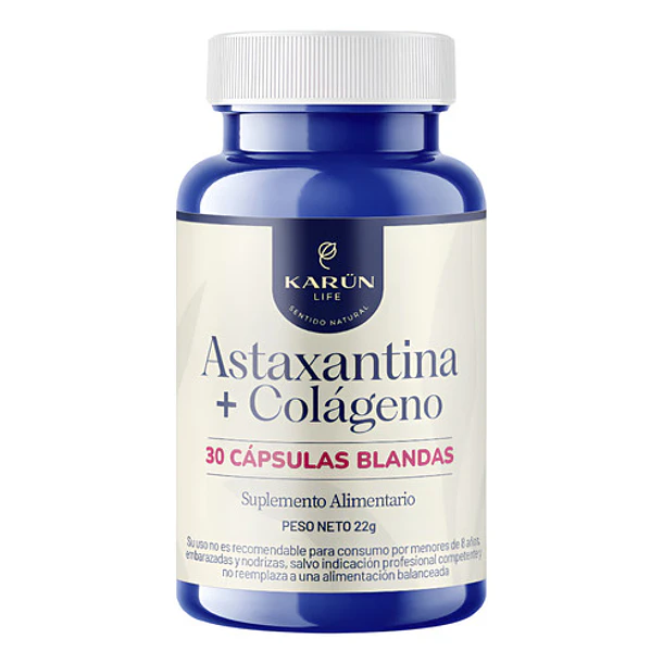 Astaxantina + Colágeno Hidrolizado Karun Life 30 Cápsulas Premium Sin Sabor 8
