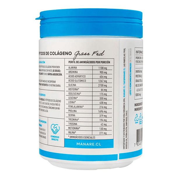 Manare - Péptidos De Colágeno En Polvo 600g N/a 4