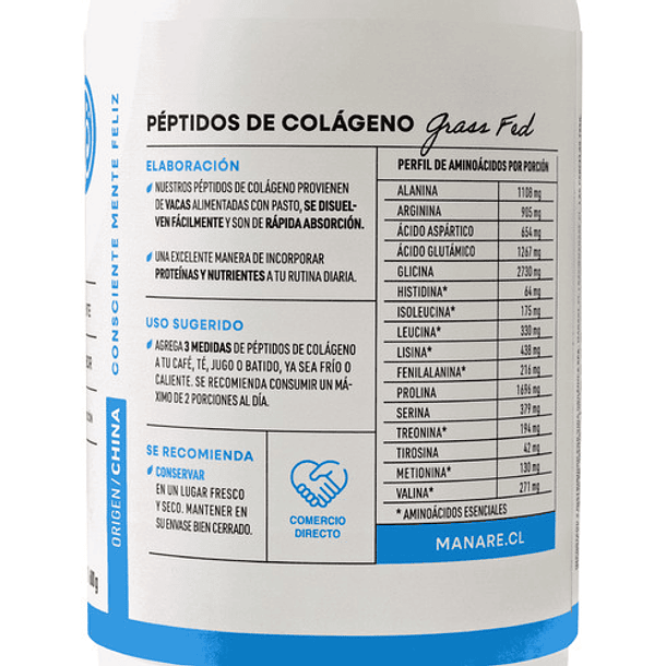 Manare - Péptidos De Colágeno En Polvo 600g N/a 9