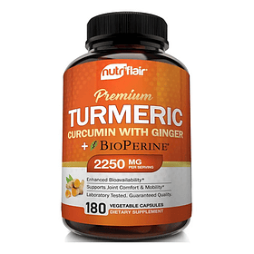 Turmeric Curcumin Ginger 2250mg (180 Cápsulas) Sin Sabor