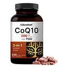 Suplemento Naturebell Coq10 Ubiquinona De 200 Mg Con Pqq 240 Sin Sabor 1