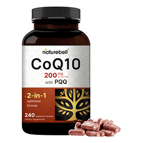 Suplemento Naturebell Coq10 Ubiquinona De 200 Mg Con Pqq 240 Sin Sabor
