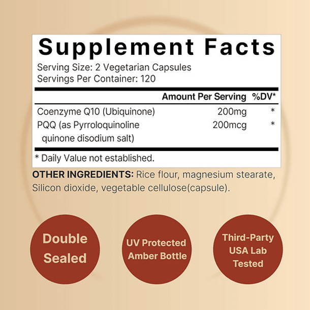 Suplemento Naturebell Coq10 Ubiquinona De 200 Mg Con Pqq 240 Sin Sabor 2