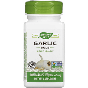 Natures Way - Garlic Bulbo De Ajo 580mg 100 Capsulas Veg N/a Sin Sabor