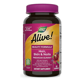 Natures Way - Cabello, Piel Y Uñas Gomitas Premium 60 Caps Fresa