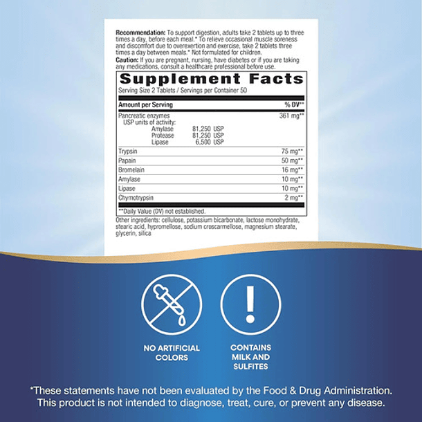 Natures Way Enzymas Digestivas Pancreáticas Y Sistémicas 100 Sin Sabor 2