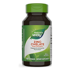 Natures Way - Zinc Chelate 30mg 100 Capsulas N/a