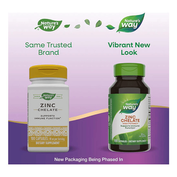 Natures Way - Zinc Chelate 30mg 100 Capsulas N/a 3