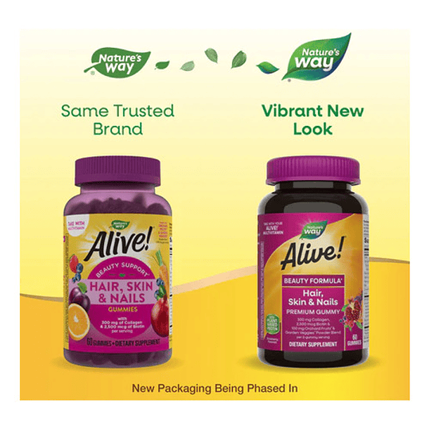 Natures Way - Cabello, Piel Y Uñas Gomitas Premium 60 Caps Fresa 6