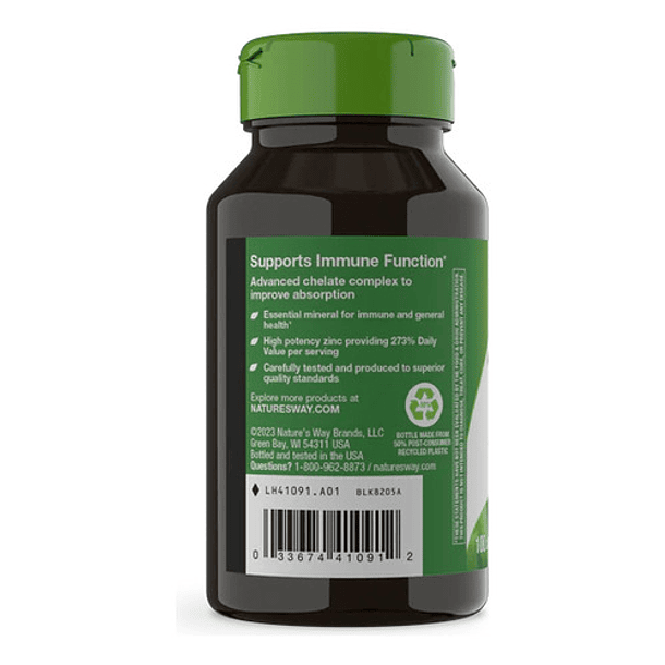 Natures Way - Zinc Chelate 30mg 100 Capsulas N/a 5