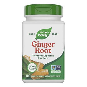 Natures Way Raíz De Jengibre 1100mg 100 Cápsulas Sabor Sin Sabor