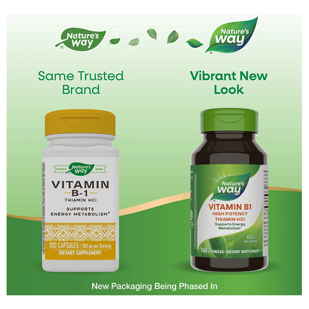 Natures Way - Tiamina Hci + Vitamina B1 100mg 100 Caps N/a 3