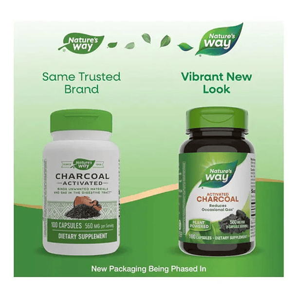 Natures Way - Carbón Activo 560mg 100 Capsulas N/a 3