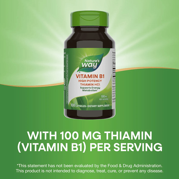Natures Way - Tiamina Hci + Vitamina B1 100mg 100 Caps N/a 8