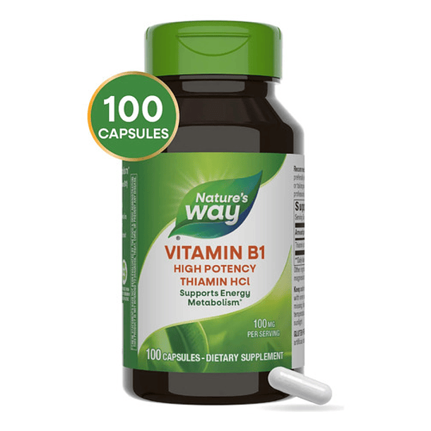Natures Way - Tiamina Hci + Vitamina B1 100mg 100 Caps N/a 9