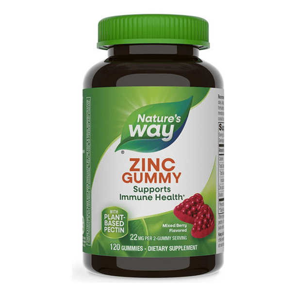 Suplemento De Zinc Con Sabor A Frutos Rojos De Nature's Way, 120 Unidades