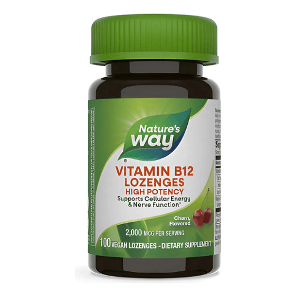 Natures Way Vitamina B12 2000mcg 100u Veganas Cereza 1