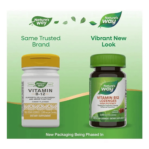 Natures Way Vitamina B12 2000mcg 100u Veganas Cereza 3