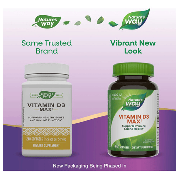 Natures Way - Vitamina D3 Max 5000ui 240 Capsulas N/a 3