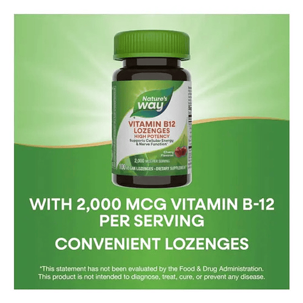 Natures Way Vitamina B12 2000mcg 100u Veganas Cereza 7