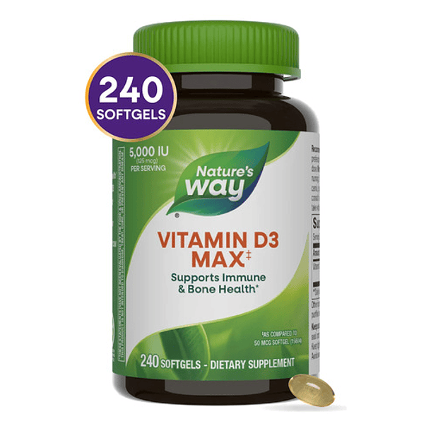Natures Way - Vitamina D3 Max 5000ui 240 Capsulas N/a 5