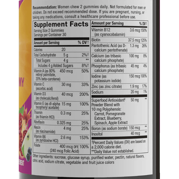 Natures Way - Multivitamínico Para Mujeres Gomitas 60 Caps Bayas Mixtas 3