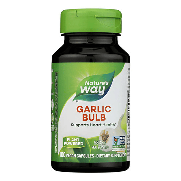 Natures Way - Garlic Bulbo De Ajo 580mg 100 Capsulas Veg N/a 1