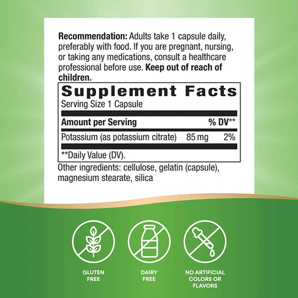 Natures Way - Potasio 85mg 100 Capsulas N/a 2