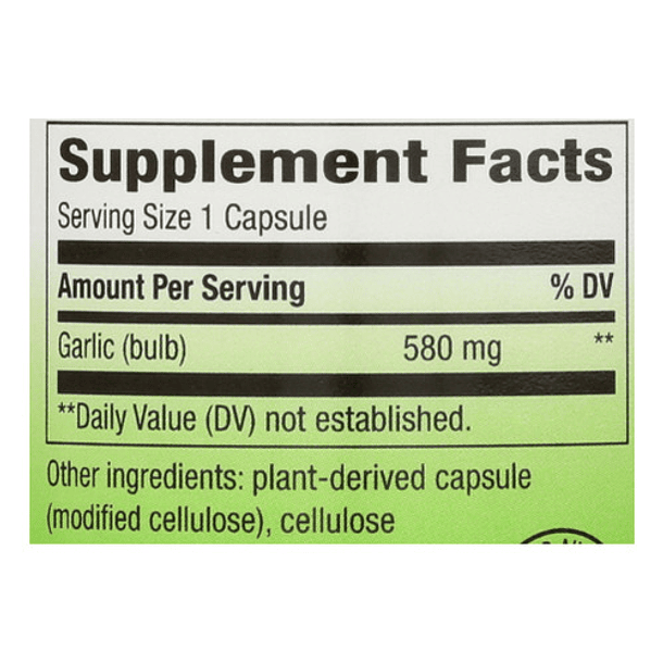 Natures Way - Garlic Bulbo De Ajo 580mg 100 Capsulas Veg N/a 2