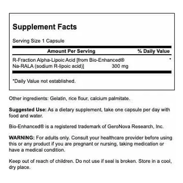 Swanson Ultra Ácido Alfa Lipoico R-fraction 300mg 60cápsulas No Aplica 3