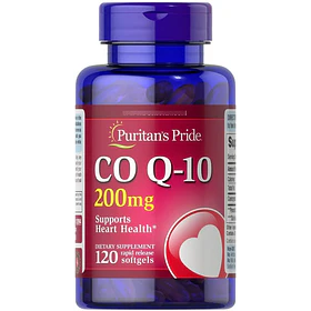 Coenzima Q10 200mg / Puritans Pride / 120 Cápsulas Neutro Sin Sabor
