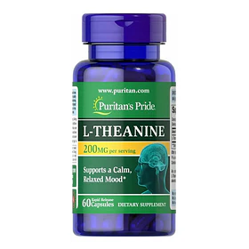 L-teanina 200mg 60 Cápsulas Puritan's Pride Sin Sabor