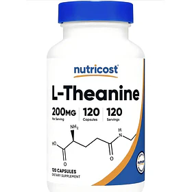 L Teanina 200mg 120 Cápsulas L Theanine Nutricost Nutricost! Sabor Neutro