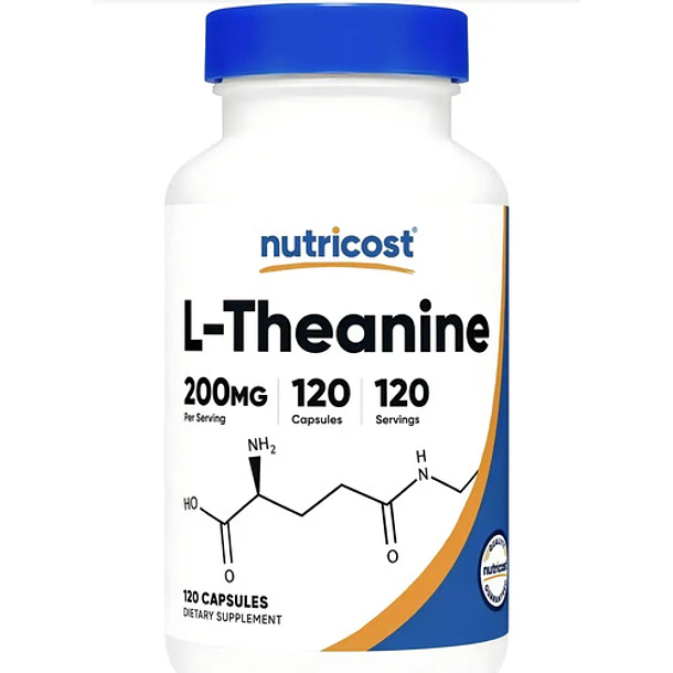 L Teanina 200mg 120 Cápsulas L Theanine Nutricost Nutricost! Sabor Neutro 1